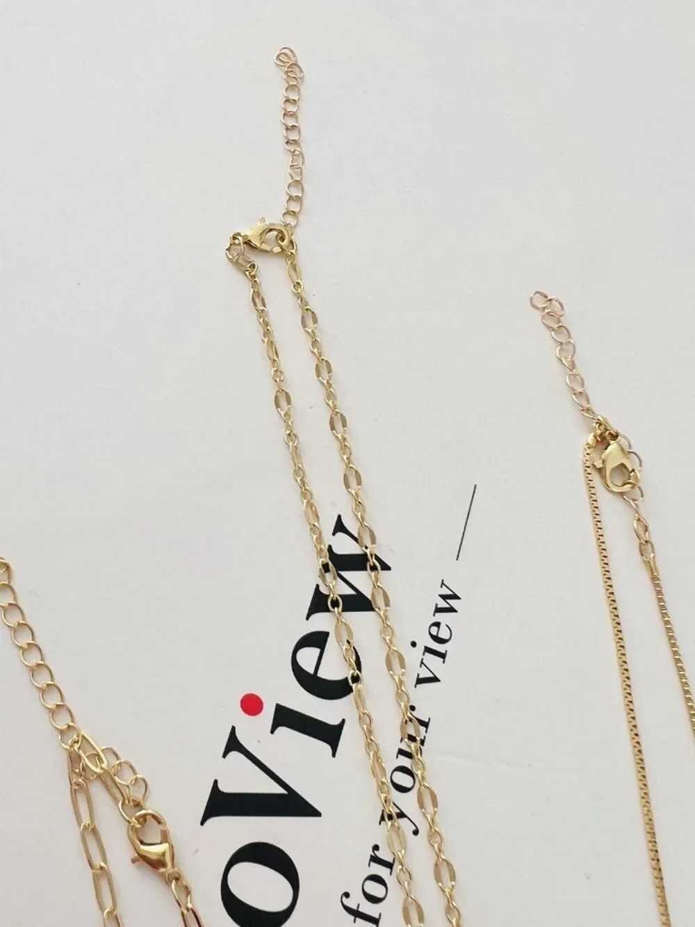 18K Gold Plated 3pc Layered Moon Chain Necklace Stainless Steel Womens Jewelry
